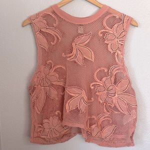 We the free flower mesh top size XS